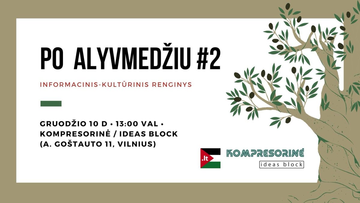 PO ALYVMEDŽIU #2. Informacinis-kultūrinis renginys apie Palestiną